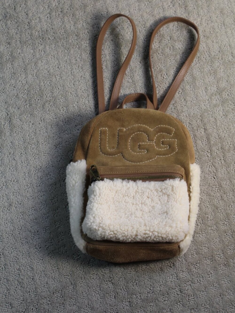 UGG Dannie 2 Mini Suede & Sherpa Backpack with Dust Bag and COA